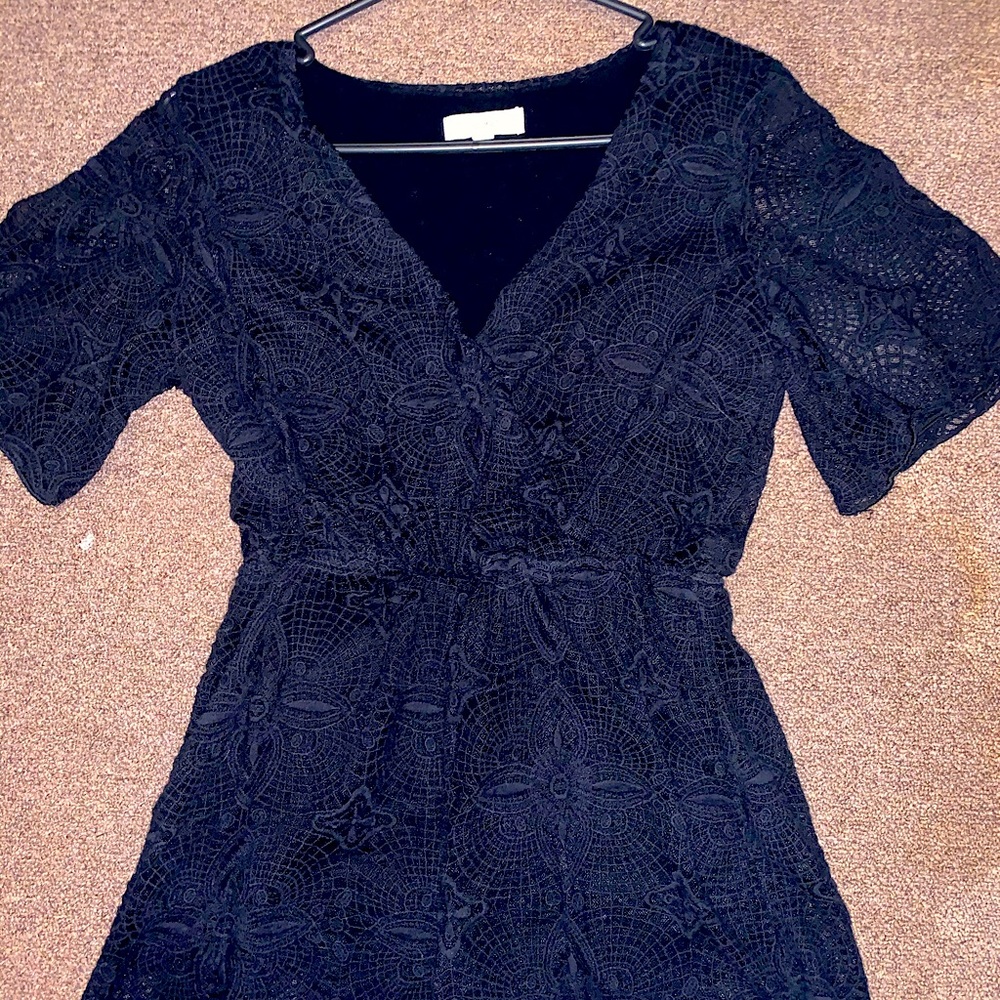 Lace black romper